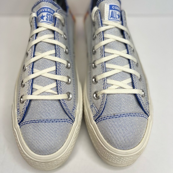 Women's Converse Chuck Taylor All Star Lift Ox Low Rainbow-Ozone Blu 564993C 8 - Picture 2 of 16